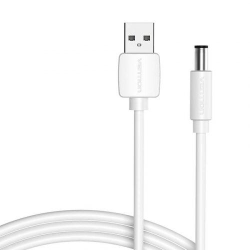 Tápkábel USB 2.0 és DC 5.5mm hordócsatlakozó 5V Vention CEYWF 1m (fehér)