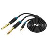 Audiokábel 3.5mm TRS 2x 6.35mm Vention BACBF 1m (fekete)