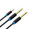 Audiokábel 3.5mm TRS 2x 6.35mm Vention BACBF 1m (fekete)