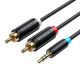 Audio kábel 3.5mm 2x RCA Vention BCLBH 2m Fekete