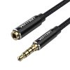 Kábel Audio TRRS 3.5mm férfi 3.5mm női Vention BHCBF 1m Fekete