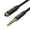 Kábel Audio TRRS 3.5mm férfi 3.5mm női Vention BHCBH 2m Fekete