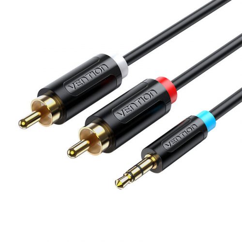 Kábel audio adapter kábel 3.5mm-es férfi 2x férfi RCA Vention BCLBJ 5m fekete