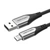 Kábel USB 2.0 A - Micro USB Vention COAHC 3A 0,25m szürke