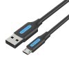 Kábel USB 2.0 A és Micro USB Vention COLBD 3A 0,5m fekete