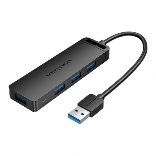 USB 3.0 4 portos elosztó Vention CHLBB 0.15m, Fekete