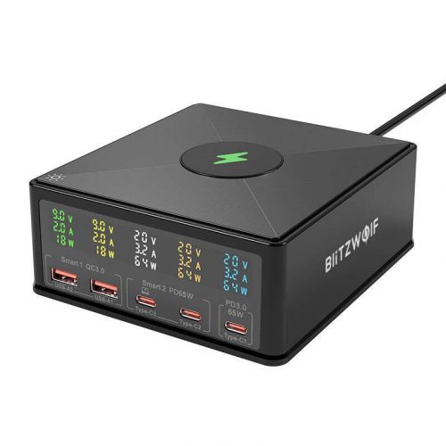 Charger Blitzwolf 868H, 2xUSB-A, 3xUSB type-C, 160W (black)