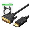 UGREEN DP103 DisplayPort-DVI kábel, FullHD, egyirányú, 1,5m (fekete)