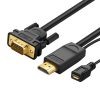 UGREEN MM101 HDMI - VGA adapter, kerek, 1,5 m (fekete)