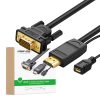 UGREEN MM101 HDMI - VGA adapter, kerek, 1,5 m (fekete)