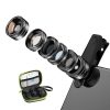 Mobile lens kit APEXEL APL-DG6V2 6 in 1 universal (black)