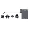 Universal Wall Charger Budi 350, GaN PD+ QC3.0, 5xUSB-C+1xUSB-A, 160W US/UK/EU (black)