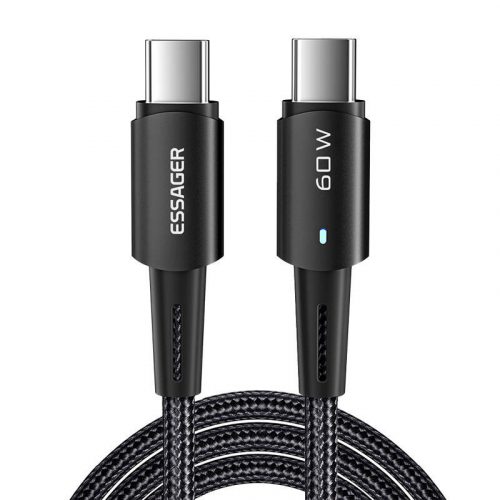 USB-C-USB-C kábel 60W Essager 2m (fekete)