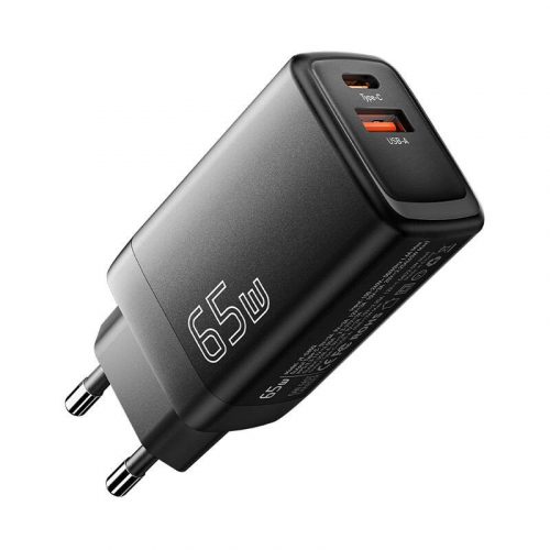 Fali töltő USB-C+USB-A 65W Essager GaN (fekete)