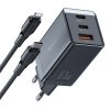 Mcdodo CH-1544 GaN fali töltő, 2x USB-C, 1x USB, 67W + USB-C USB-C kábel (fekete)