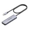 Lention 5in1 Hub USB-C 4x USB-C 5Gbps + USB-C 5V-IN 15W (szürke)