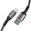 USB-A 3.1 és USB-C gyors töltőkábel Lention CB-ACE-6A1M, 6A, 10Gbps, 0,5m (fekete)