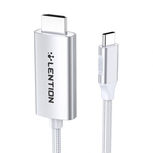 Lention CU707 USB-C HDMI 2.0 kábel, 4K60Hz, 1Gbps, 3m (ezüst)