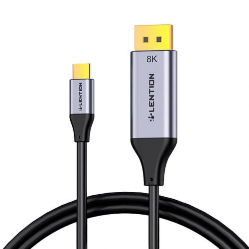 Lention CU808D USB-C-DisplayPort kábel, 8K60Hz, 1,7m (fekete)