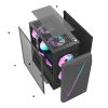 Aigo AL390 számítógépház + RGB ventilátor (fekete)