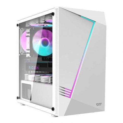 Aigo AL390 számítógépház + RGB ventilátor (fehér)