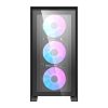 Számítógépház Darkflash DRX70 GLASS + 4 RGB ventilátor (fekete)