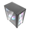 Számítógépház Darkflash DRX70 GLASS + 4 RGB ventilátor (fekete)