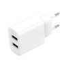 Fali töltő XO L109 2.4A 12W 2x USB-A, kábel USB Type-C, (fehér)