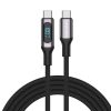 Gyorstöltő kábel Rocoren Digital USB-C USB-C-re, PD, 1m (szürke)