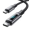 Gyorstöltő kábel Rocoren Digital USB-C USB-C-re, PD, 1m (szürke)