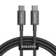 Gyorstöltő kábel Rocoren USB-C USB-C Simples Series 100W, 1m (fekete)