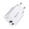 RayCue USB-C + USB-A PD 20W EU power charger (white)