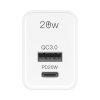 RayCue USB-C + USB-A PD 20W EU power charger (white)