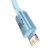 Kabel USB do iP Baseus Crystal Shine, 2.4A, 2m (niebieski)