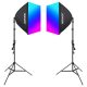 Neewer NK800 készlet két softbox + izzók RGB 24W 2700-6500K + állványok + pajzsok