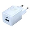 Fali töltő, Vention, FEQL0-EU, USB-C + USB- A, 30W/30W, GaN (kék)