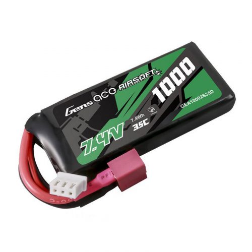 Gens ace 35C 1000mAh 2S1P 7.4V Airsoft Gun Lipo Battery with T Plug