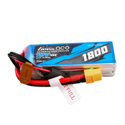 Gens ász G-Tech 1800mAh 11.1V 45C 3S1P Lipo akkumulátor csomag XT60 dugóval