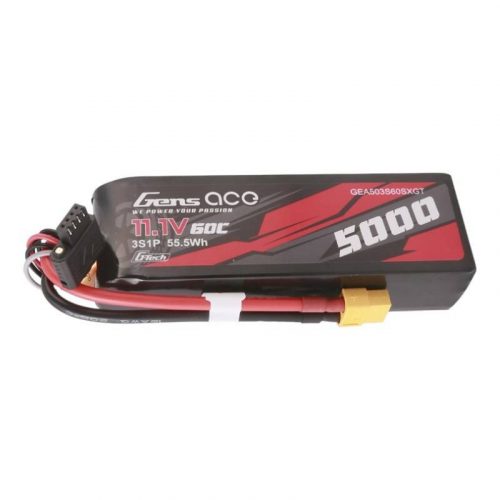 Gens ász G-Tech 5000mAh 11.1V 60C 3S1P rövid méretű Lipo XT60 dugóval