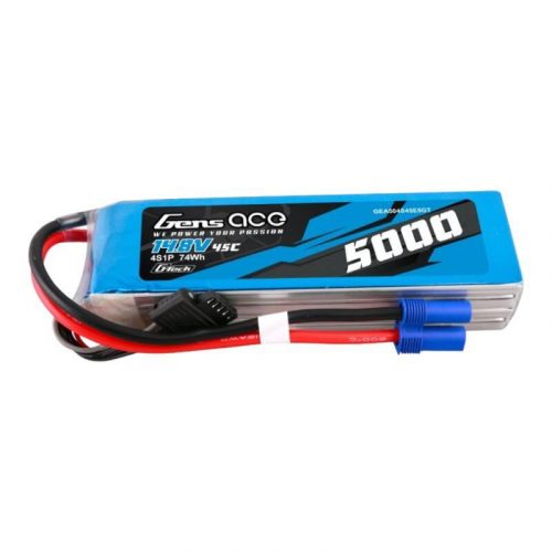 Gens a G-Tech 5000mAh 14.8V 45C 4S1P Heli Lipo akkumulátor EC5 dugóval