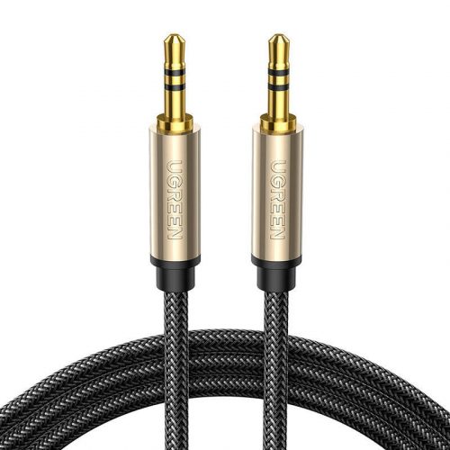 AUX kábel mini jack 3.5mm Ugreen AV125, aranyozott, 3m (szürke)