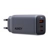 Fali töltő Aukey PA-B6U, 1xUSB-A, 2xUSB-C, 67W (szürke)