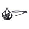 Dogness walking set leash+harness for dog (black and white)