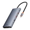 Hub 13in1 Baseus PortalJoy USB-C HDMI+DP+VGA+C+USB+PD+RJ45+SD/TF+3.5mm (szürke)