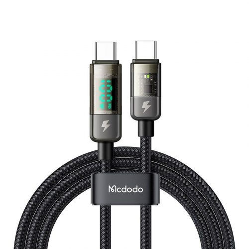 Mcdodo CA-3610 USB-C USB-C kábel, automatikus kikapcsolás, PD 100W, 1.2m (fekete)