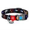 Nylon dog collar with QR code Waudog NASA size S