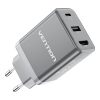 Vention FJAH0-EU USB(C+A)+HDMI GaN mains charger (60W/5W/4K@60Hz) (grey)