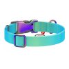 Nylon collar with QR code for Waudog gradient dog, blue , size XL