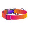 Nylon collar with QR code for Waudog gradient dog, orange , size XL