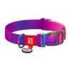 Waudog gradient nylon dog collar with QR code, purple , size XL